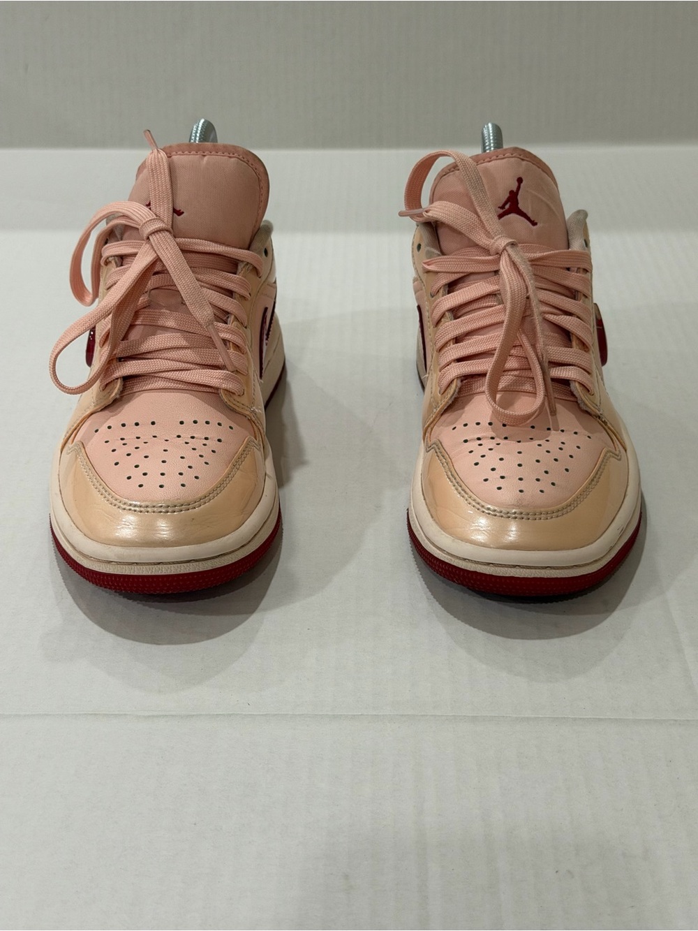 Jordan Women's Pink and Red Low-Top Sneakers